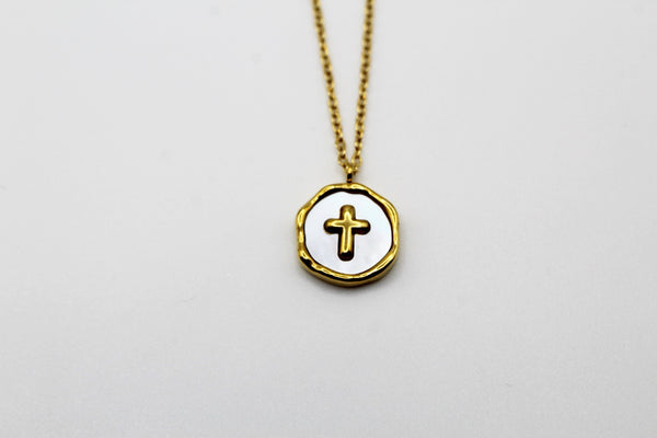 Vivid Theophany Holy Shield Necklace (18K Gold Plated) | Symbol of Faith and Protection