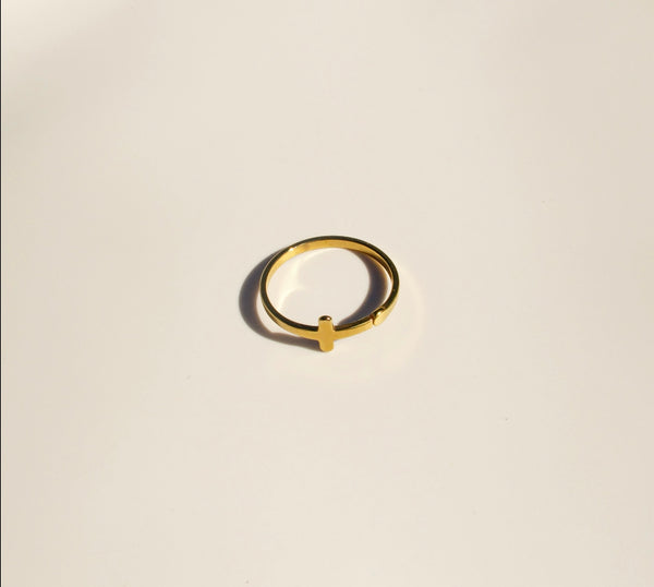Vivid Theophany Radiant Cross Adjustable Ring (18K Gold Plated) | Ring Reflecting Divine Light